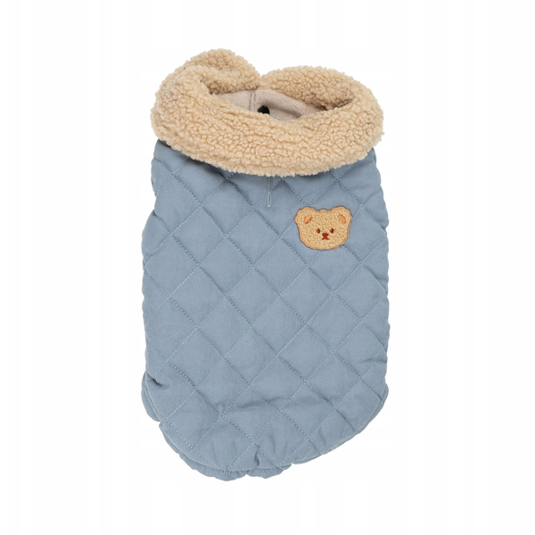 Barry King Kurtka dla psa niebieska pikowana naszywka miś rozmiar 3XL 60