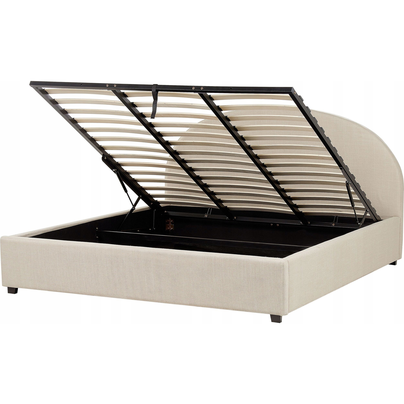 Cama Con Almacenaje De Poliéster Beige 180 X 200 Cm Otomana Vaucluse - Beige