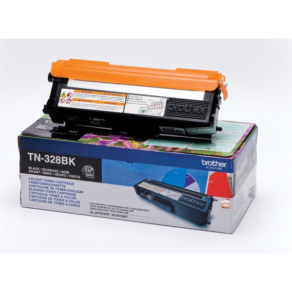 Brother TN-328BK tonerpatron 1 stk Original Sort