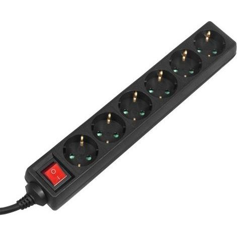 Maclean MCE195G Elosztó 6 aljzatos 5m - Fekete (MCE195)