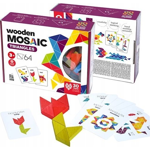 IGROTECO Fa háromszögek mozaik kirakó - 64 db-os (900194)
