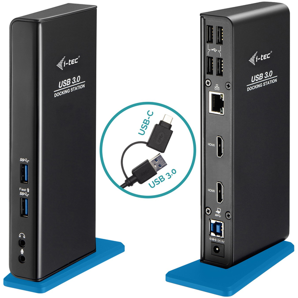i-tec U3DUALHDMIDOCK dockingstation Ledningsført USB 3.2 Gen 1 (3.1 Gen 1) Type-A Sort