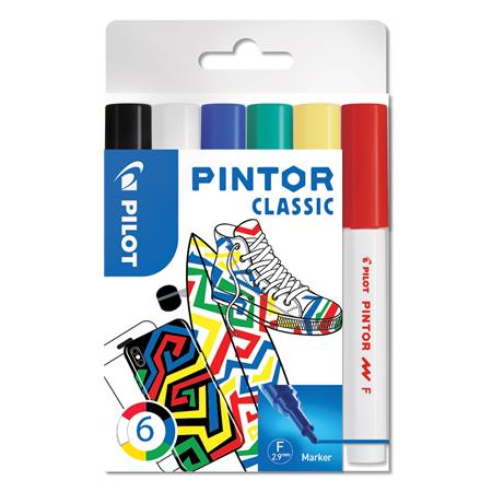 Pilot Pintor F 1mm Dekormarker - Klasszikus színek (6db) (PIN-NORM-S6-F)