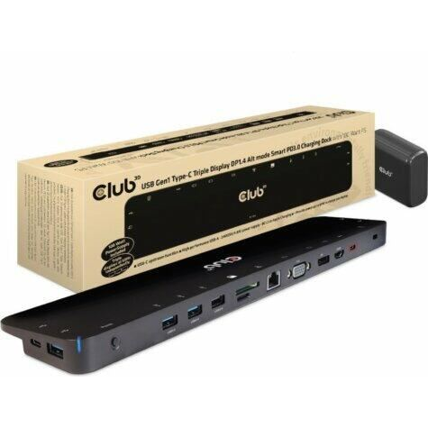 CLUB3D CSV-1565 laptop dock & poortreplicator Docking USB 3.2 Gen 1 (3.1 Gen 1) Type-C Zwart