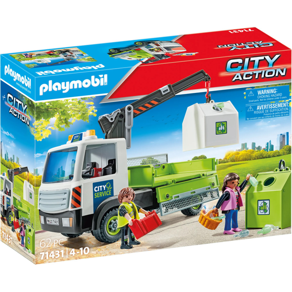 Stavebnice Playmobil 71431 Auto s kontejnery na sklo
