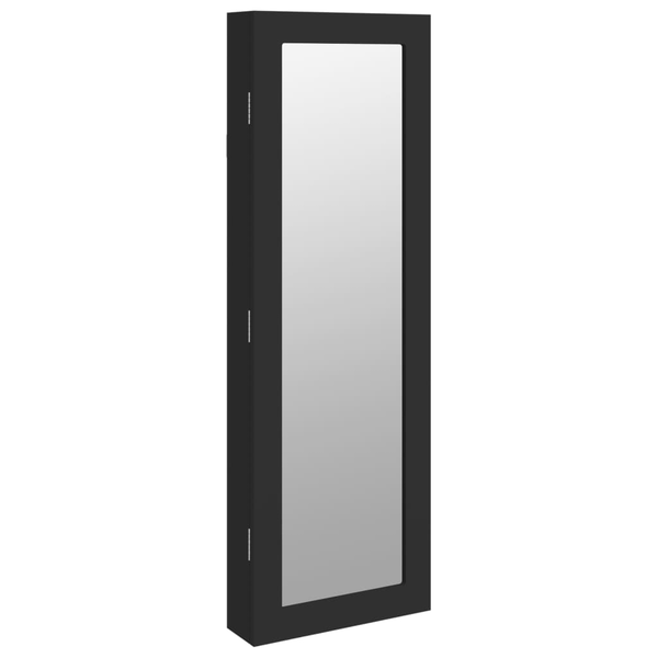 VidaXL черен стенен огледален шкаф за бижута 30x8.5x90 см 353212