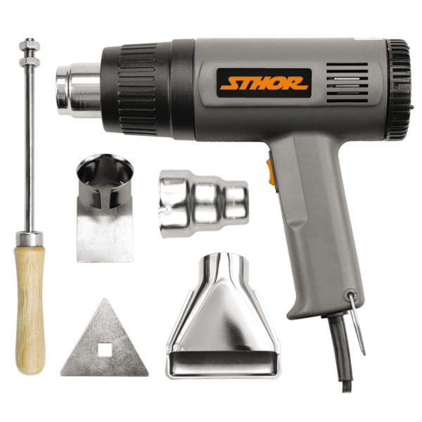 Sthor Hőlégfúvó 2000 W 350-550 °C Tartozékokkal (79328)