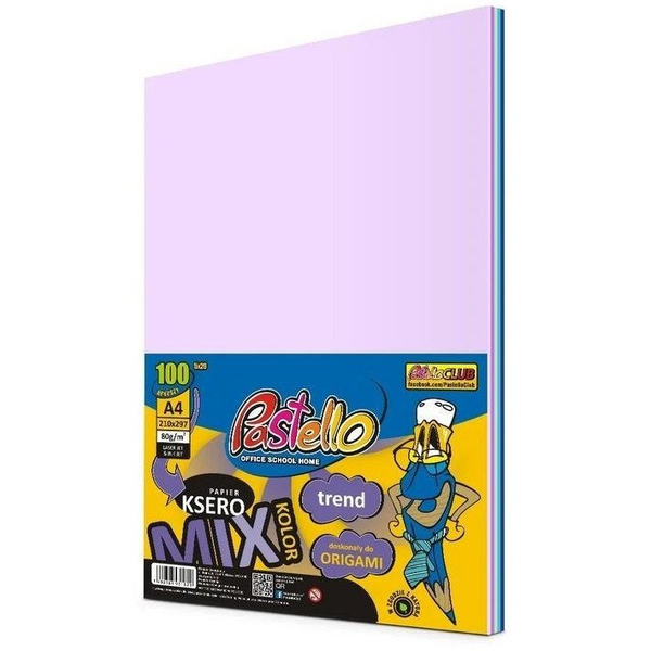 Papier ksero A4 80g 5 kolorów niebiesk 100 arkuszy