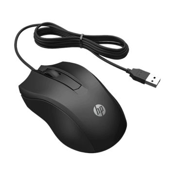 HP 100 vezetékes egér fekete 1600 DPI (6VY96AA#ABB)
