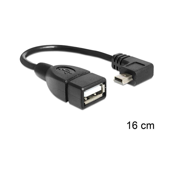 Кабел mini USB - USB 2.0 M-F OTG 16 cm, Delock 83245