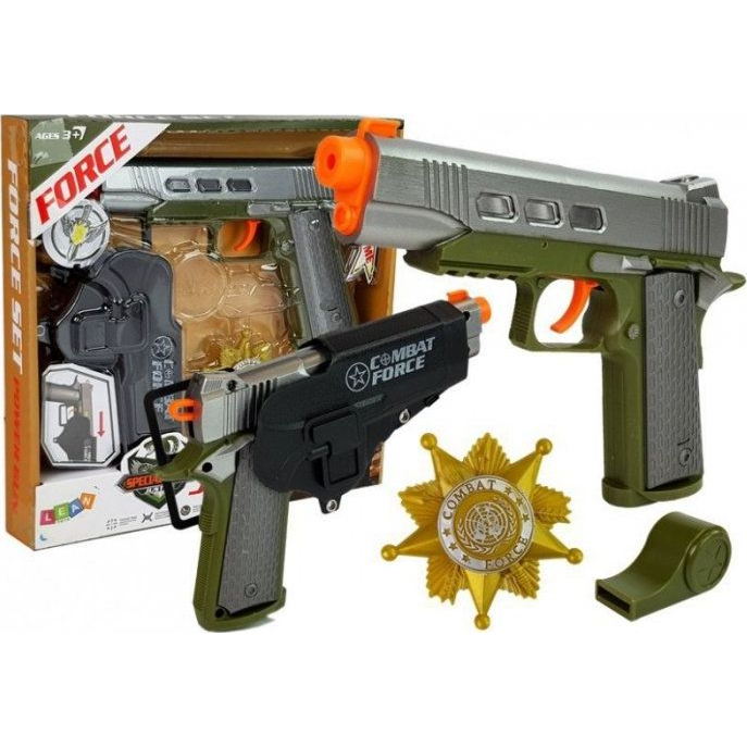 Rendőr Pisztolykészlet - Táskával, Síppal, Fényhatásokkal (7869-uniw)