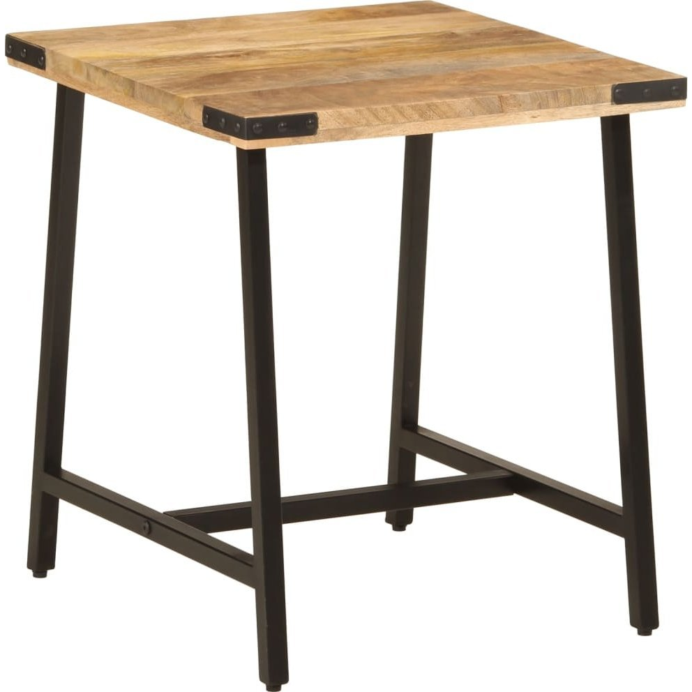 tömör mangófa és vas kisasztal 45 x 45 x 50 cm (372734 VidaXL)