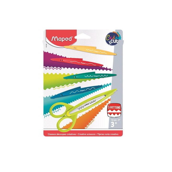 Maped Créa Cut Cikk-cakk óvodai olló - 5 különböző minta (601006)