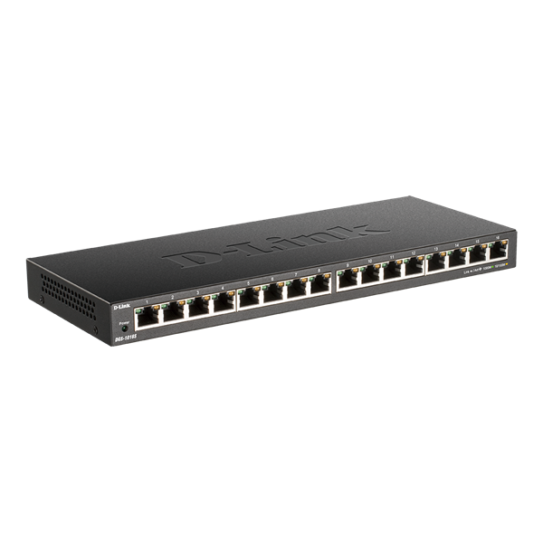 D-Link DGS-1016S sieťový prepínač Nespravované Gigabit Ethernet (10/100/1000) Čierna (DGS-1016S/E)