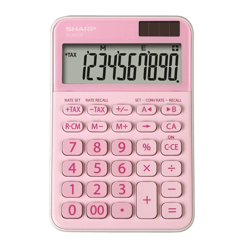 Sharp ELM-335B-PK napelemes asztali számológép rózsaszín (ELM-335B-PK)