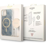 Case Cover Guess 4G Print Magsafe + Безжично зарядно за iPhone 14 Blue