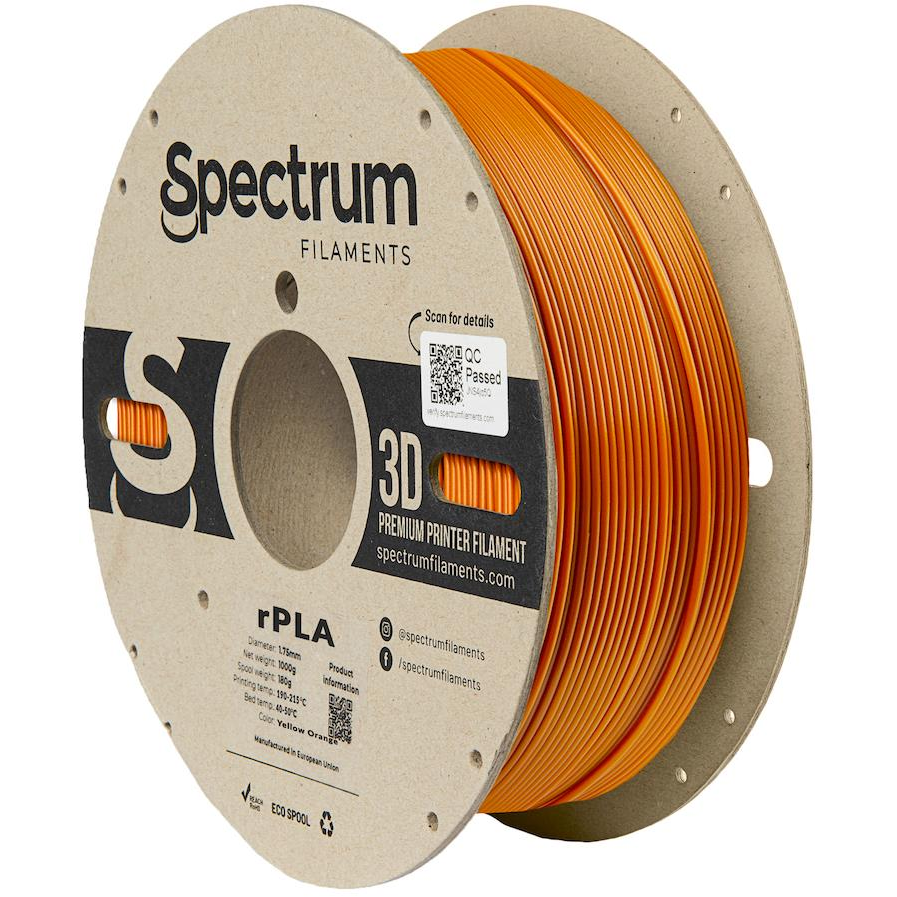 Spectrum 3D nyomtatószál, R-PLA, 1,75 mm, Yellow Orange, 1 kg (80560)