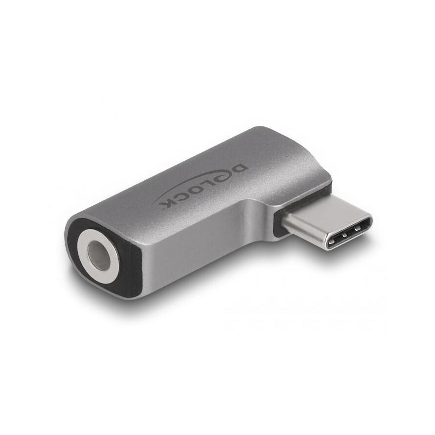 Delock USB-C -> Jack stereo 3,5mm (4pin) M/F adapter ezüst (64192)