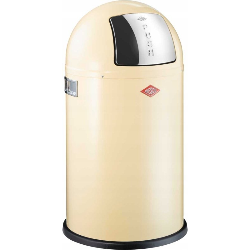WESCO Pushboy Junior 22 literes nyomófedeles fém szemetes - Mandula (112787)