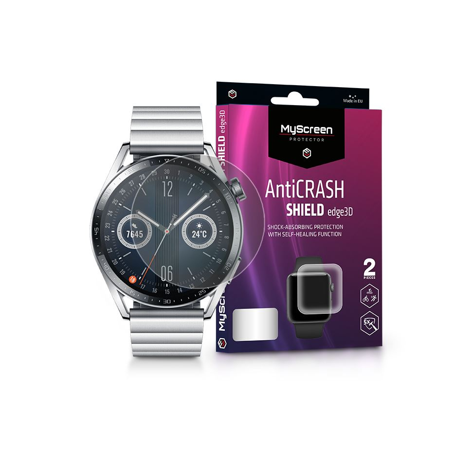 2 Folii de protectie pentru Huawei Watch GT 3 42mm, MyScreen, Transparent