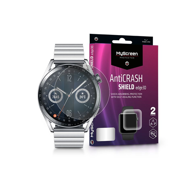 MyScreen Protector AntiCrash Shield Edge3D Huawei Watch GT 3 (42mm) ütésálló kijelzővédő fólia 2db/csomag (LA-2051)
