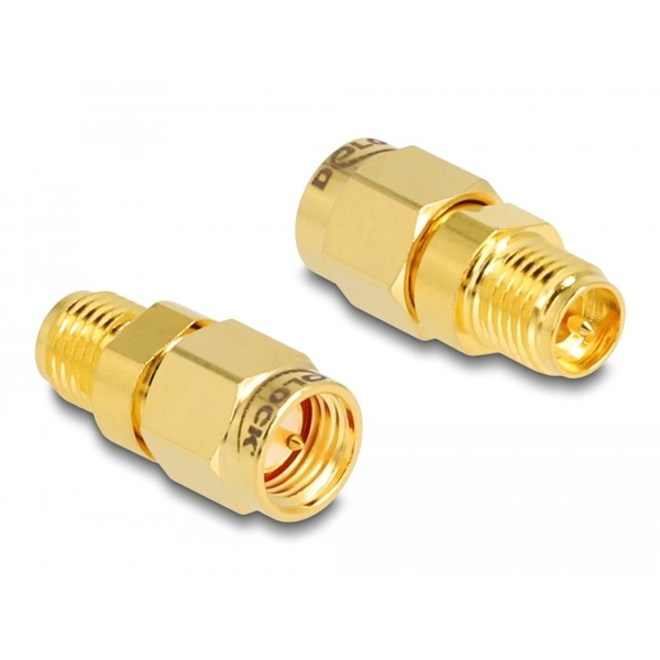 DELOCK Adapter RP-SMA Buchse zu SMA Stecker