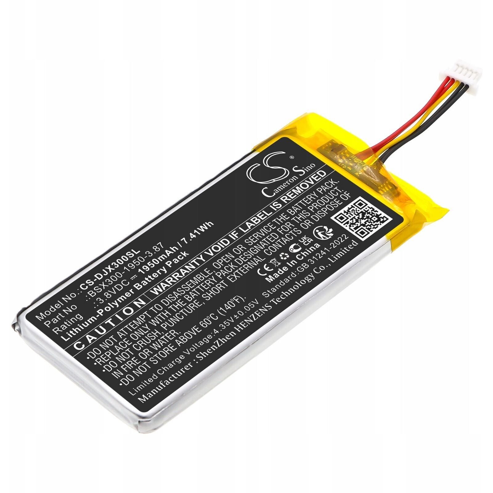 Cameron Sino Li-Polymer Akku 3.8v / 1950mah, Dji Bsx300-1950-3.87 Kompatibilis, Fekete (SB11022)