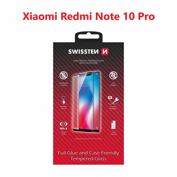 Swissten Full Glue Xiaomi Redmi Note 10 Pro 3D üvegfólia - fekete
