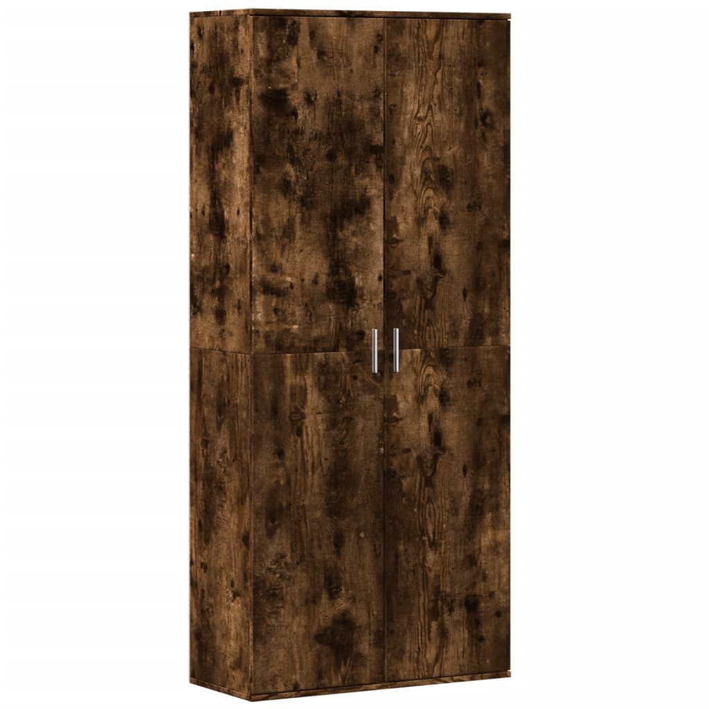 füstös tölgy színű szerelt fa magasszekrény 80 x 35 x 180 cm (3276655)