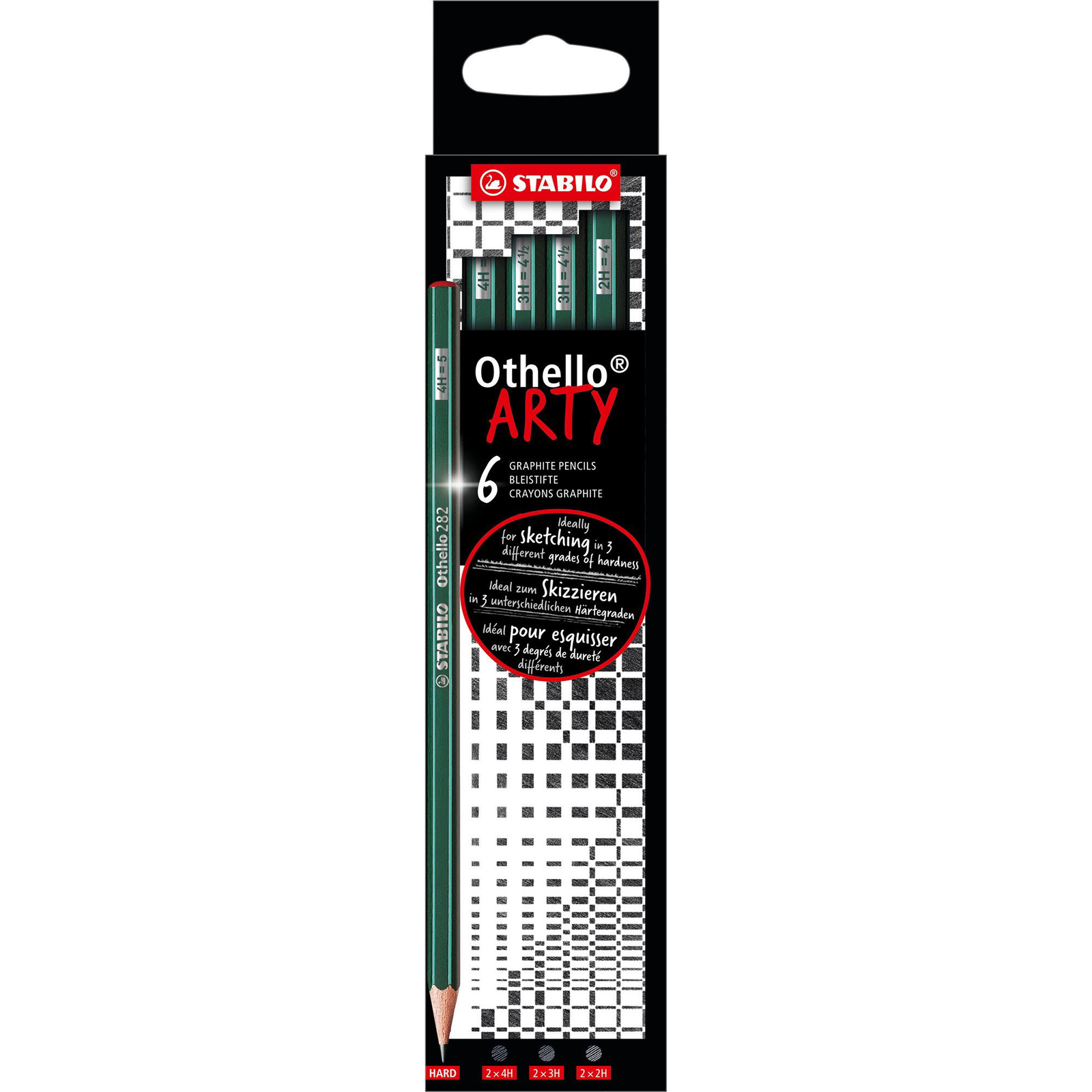 STABILO Othello 6 db, dobozos keverék (2B, B, HB, F, H, 2H) "ARTY” (4006381567046)