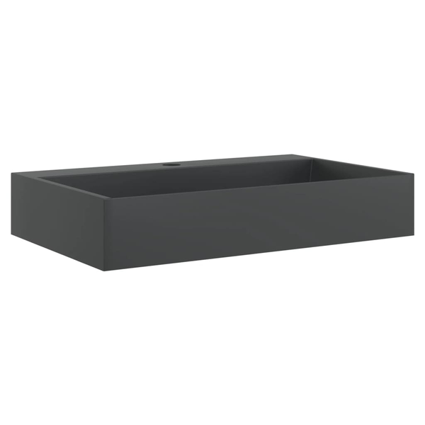 Lavabo De Fundición De Mineral/mármol Negro Mate 60x38x11 Cm Vidaxl