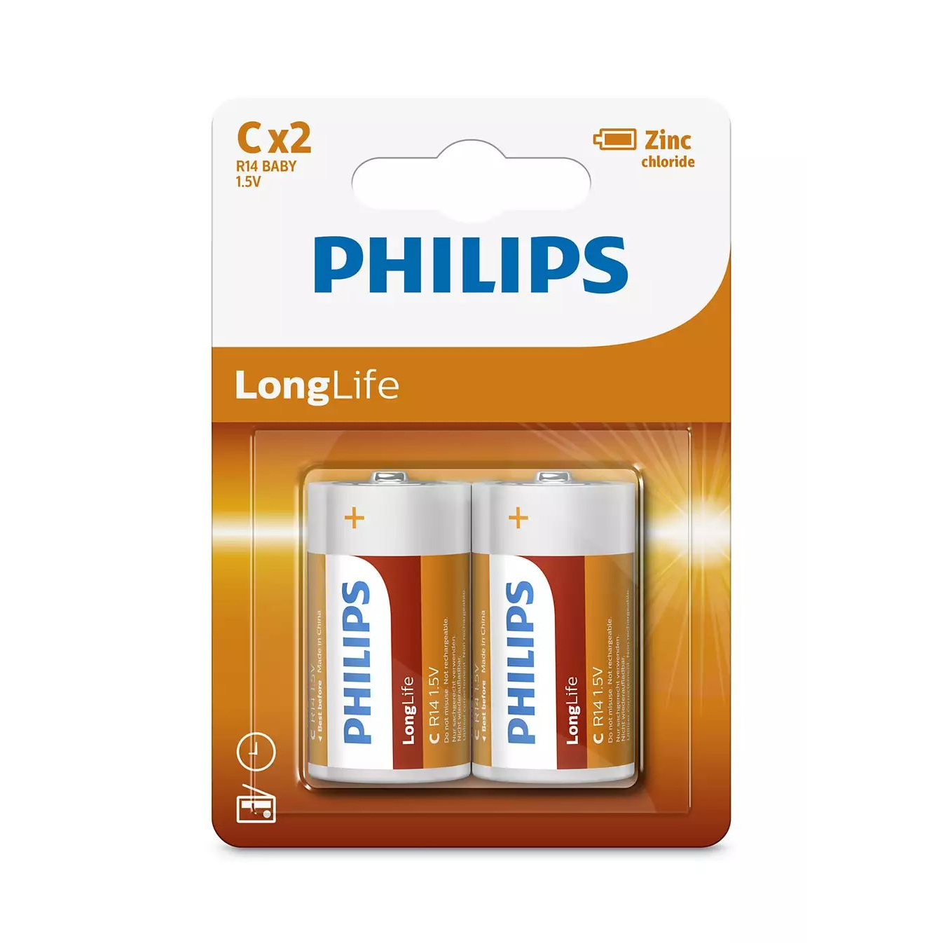 Philips LongLife C/R14 elem 2db (R14L2B/10) (R14L2B/10)