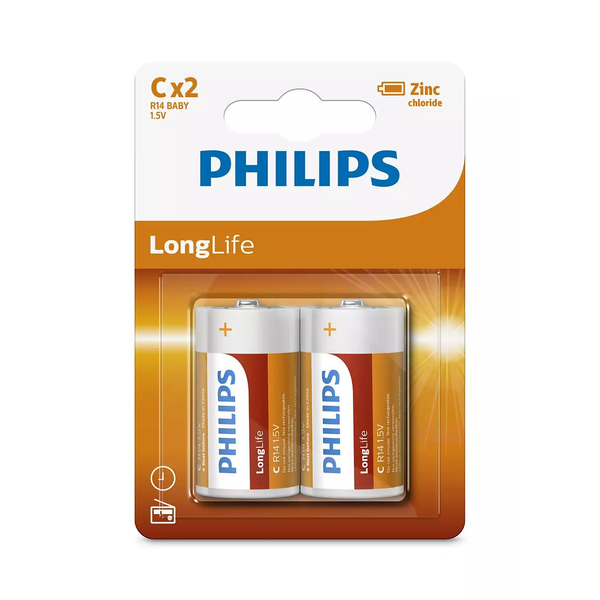 Philips LongLife R14L2B/10 батерия за домакински уред Еднократна батерия Цинк-въглерод