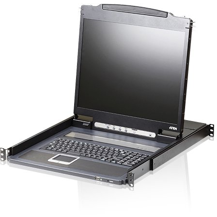 ATEN CL3000N Konsolenregal 48,3 cm (19") 1280 x 1024 Pixel Aluminium Schwarz 1U