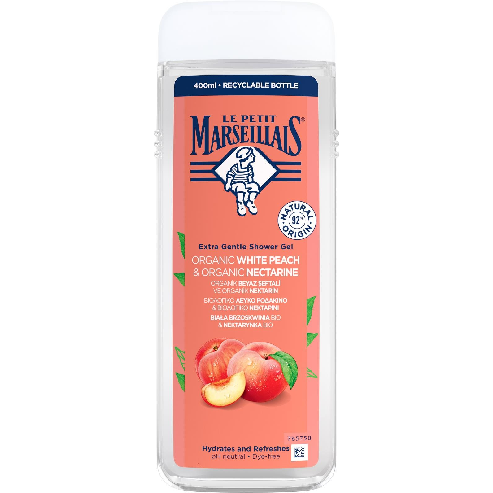 LE PETIT MARSEILLAIS Krémtusfürdő Fehér barack és Nektarin 400 ml (3574661578408)