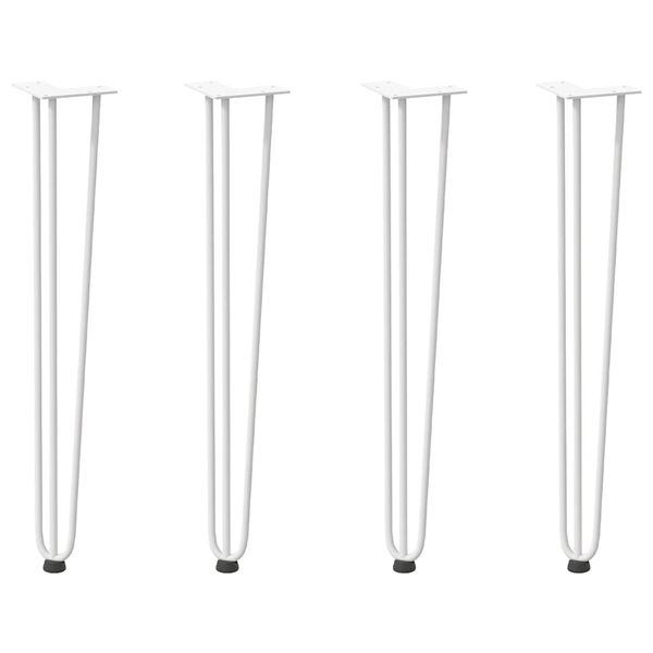 picioare tip ac de păr pentru masă consolă, 4 buc., alb, 72 cm, oțel masiv