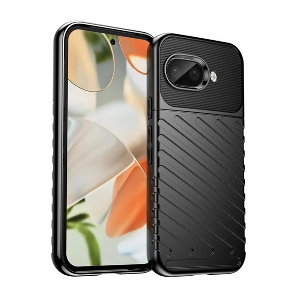 Google Pixel 9a, silikonový kryt, středně odolný proti nárazu, reliéfní