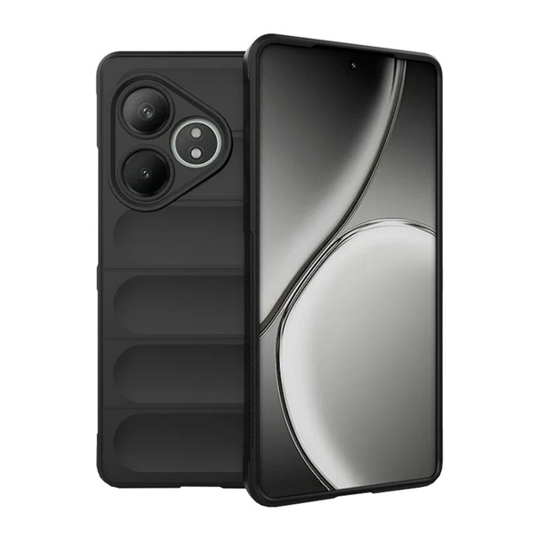 Szilikon telefonvédő (ütésállóság, kameravédő, 3D) FEKETE Realme GT 6 / GT 6T "Gigapack csomagolás" (GP-159110)