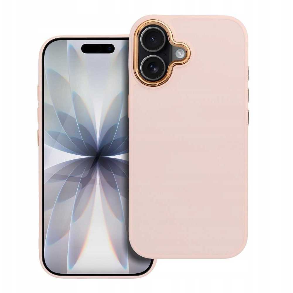 ZONE Frame Case szilikon tok fémhatású kamera keret iPhone 17 rózsaszín (5903396405259)