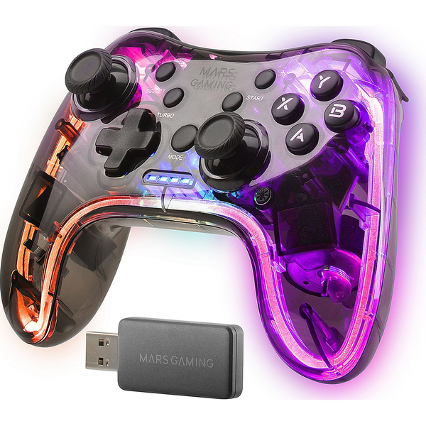 Mars Gaming MGP-24 Schwarz, Transparent RF Gamepad Android, MAC, PC, PlayStation 4, Playstation 3, Xbox 360