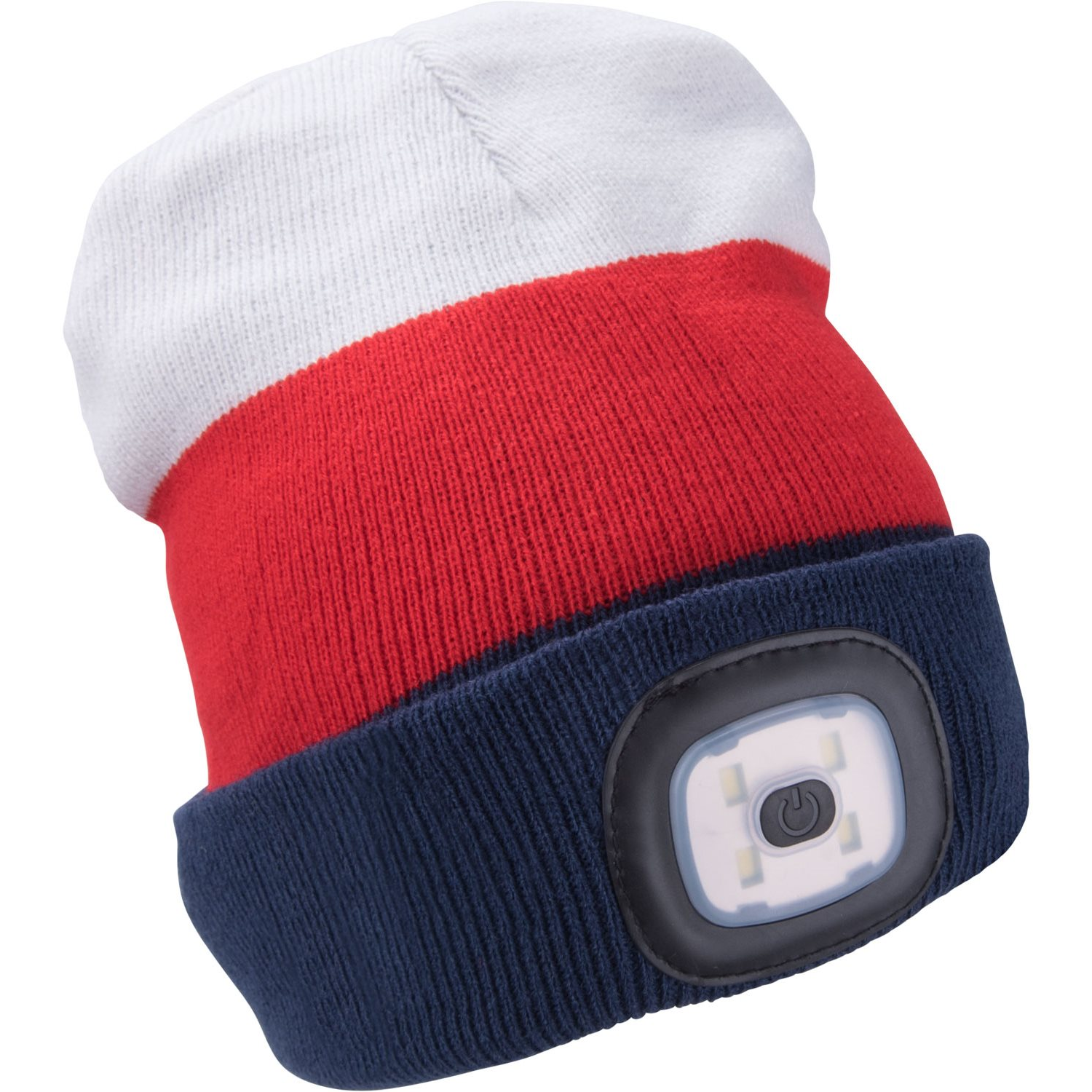 EXTOL LIGHT 43450 Sapka fejlámpával, fehér / piros / kék (43450)
