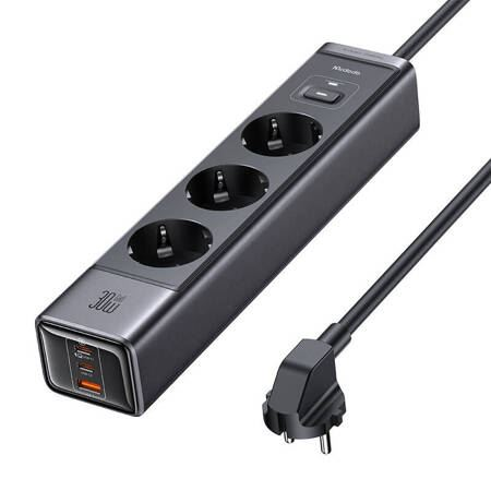 Mcdodo USB-A + 2xUSB-C GaN 30W töltő + AC elosztó (CH-0620) (CH-0620)