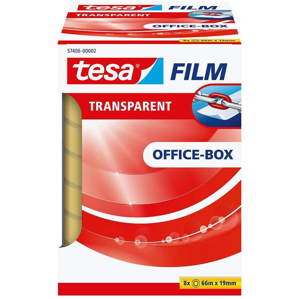 tesafilm Office Box Rolle 66m 19mm transparent          8St.