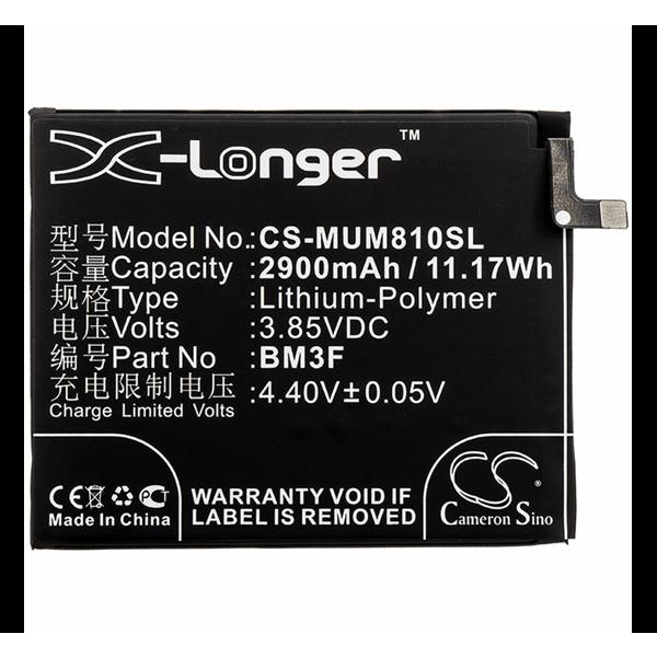 Cameron Sino Li-Polymer akku (3.85V/2900mAh, Xiaomi BM3F kompatibilis) FEKETE Xiaomi Mi 8 Explorer (CS-MUM810SL)