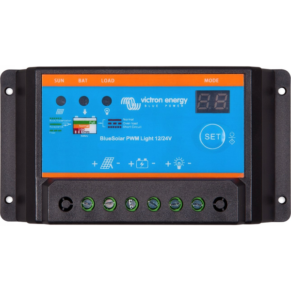 Victron Energy BlueSolar PWM-Light Charge Controller 12/24V-20A Napelem töltésszabályozó PWM 12 V, 24 V 20 A