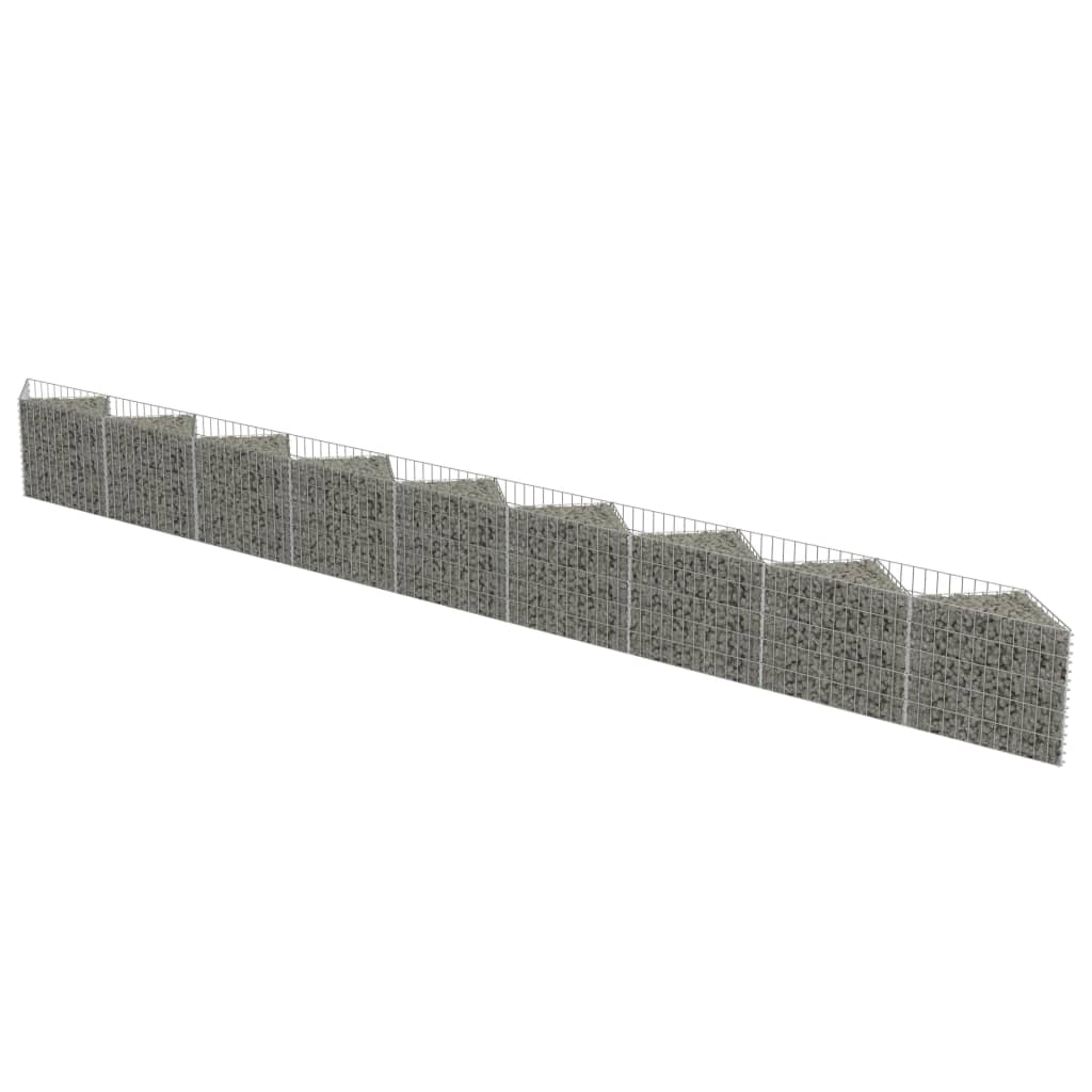 horganyzott acél gabion fal 630 x 30 x 50 cm (143574)
