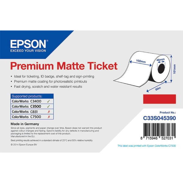 Epson Premium, 102mm x 50m, 107 g/m²