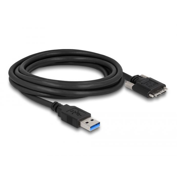 Delock USB 5 Gbps Kabel Typ-A Stecker zu Typ Micro-B Stecker mit Schrauben 3 m