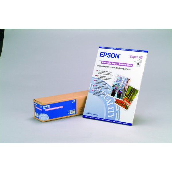 Epson WaterColor Paper - Radiant White papier voor inkjetprinter A3+ (330x483 mm) Mat Wit
