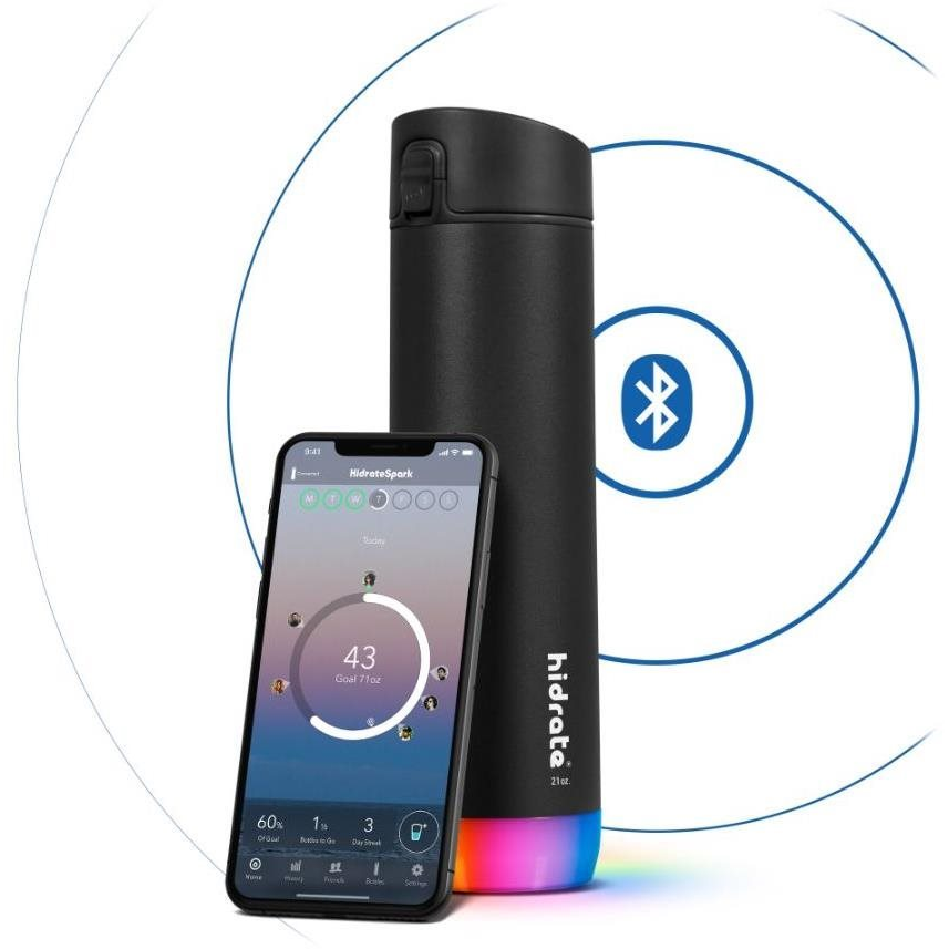 HidrateSpark Steel Okosüveg, 620 ml, fekete (HI-006-012)